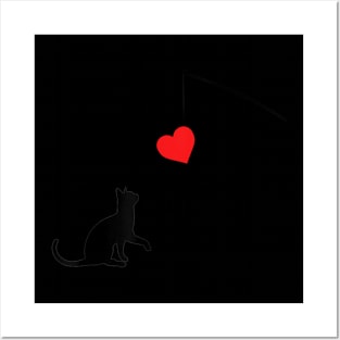 Cat toy Shirt Valentine's Day Posters and Art